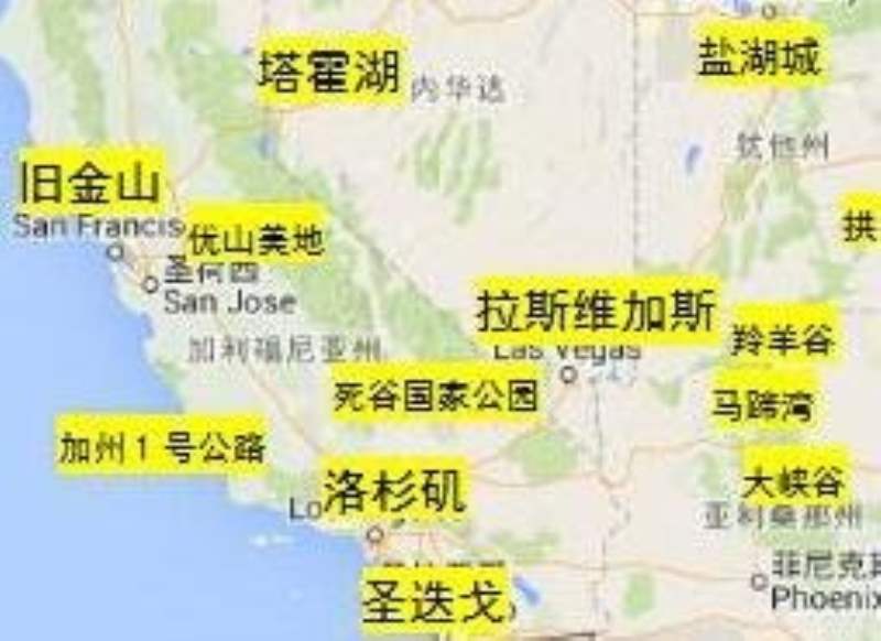 旧金山地理位置图图片